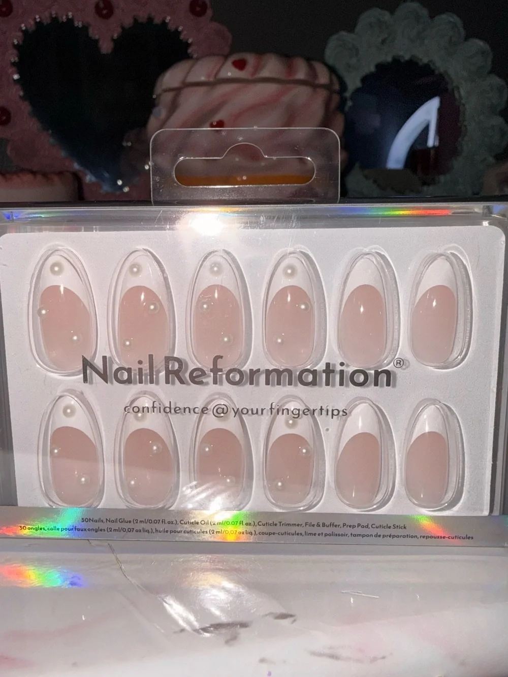 Nail Reformation Nude French Tip Pearl Accent Press-On Nails